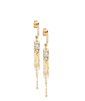 MOONSTONE DIAMOND AND FRINGE EARRINGS 50% de réduction en Octobre 2024