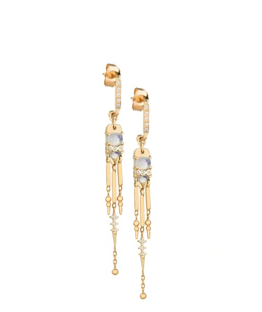 MOONSTONE DIAMOND AND FRINGE EARRINGS 50% de réduction en Octobre 2024