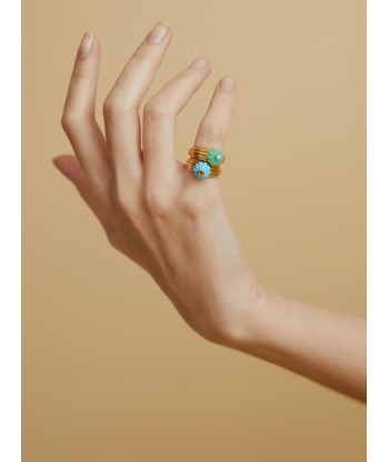 GELATO TURQUOISE AND TOURMALINE RING français