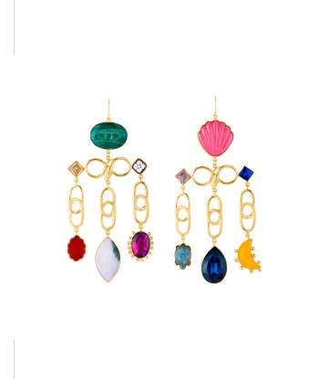 MULTI LINKED CHARM DROP EARRINGS acheter