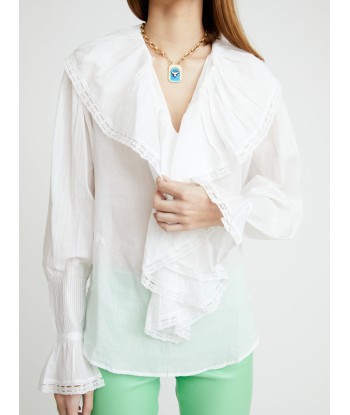 POPPI BLOUSE WITH BUTTONED FRILL ou a consommer sur place