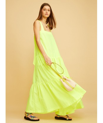 STRAPPY DRESS WITH NEON YELLOW FLOWERS Profitez des Offres !