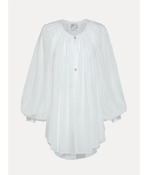 WHITE SILK VOILE BOHEMIAN SHIRT 2 - 3 jours ouvrés.