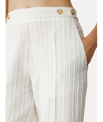 IVORY COTTON AND LINEN FLARE PANTS des créatures d'habitude