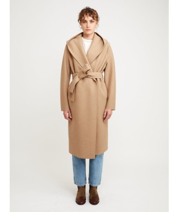 MANTEAU HOODED WRAP PRESSED TAN acheter