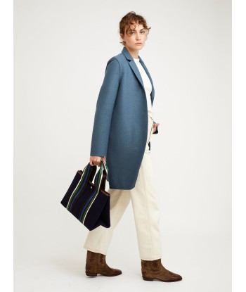 MANTEAU COCOON PRESSED STEEL BLUE l'achat 