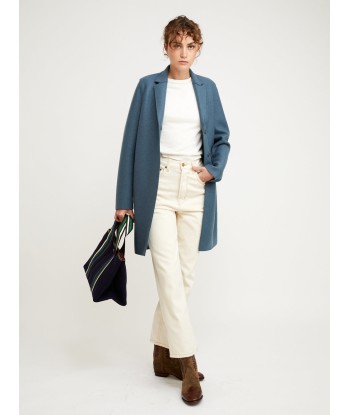 MANTEAU COCOON PRESSED STEEL BLUE l'achat 