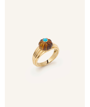 GELATO TIGER EYE AND TURQUOISE RING du meilleur 