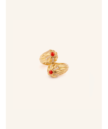 DOUBLE GELATO CORAL AND DIAMOND RING destockage