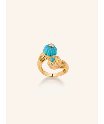 DOUBLE GELATO TURQUOISE AND DIAMONDS RING s'inspire de l'anatomie humaine