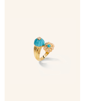 DOUBLE GELATO TURQUOISE AND DIAMONDS RING s'inspire de l'anatomie humaine