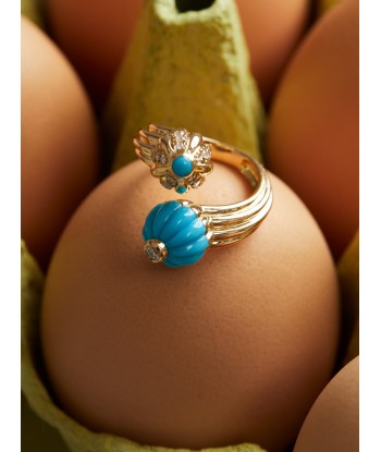 DOUBLE GELATO TURQUOISE AND DIAMONDS RING s'inspire de l'anatomie humaine