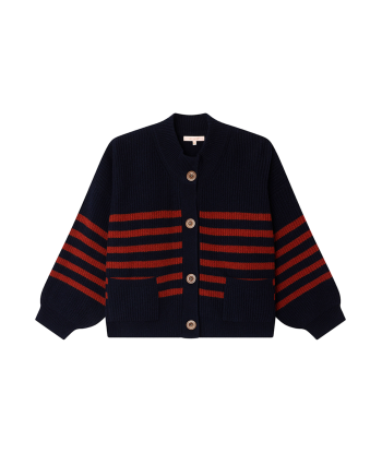 CARDIGAN ROY STRIPES HARISSA NAVY le des métaux précieux