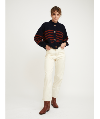 CARDIGAN ROY STRIPES HARISSA NAVY le des métaux précieux