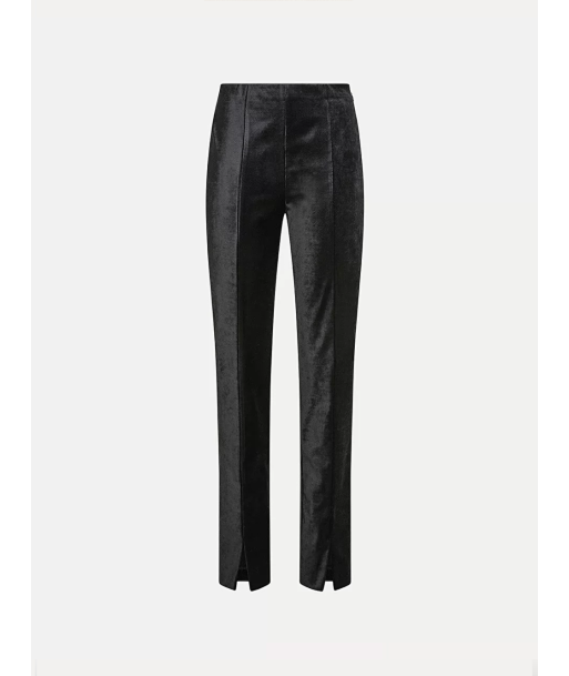 BLACK HIGH-WAISTED VELVET PANTS Venez acheter