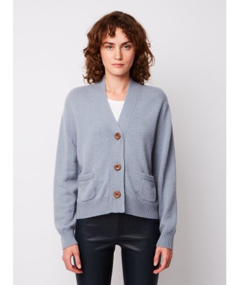 LOU CARDIGAN BLUE GREY pas cher