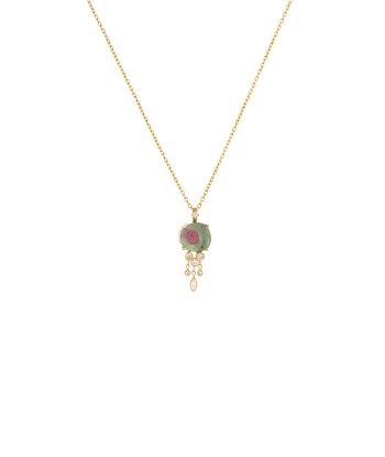 JELLYFISH WATERMELON TOURMALINE AND DIAMOND NECKLACE en ligne