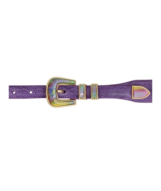 EXCLUSIVE CRAZY LIZARD BELT PURPLE AND GOLD rembourrage situé sous