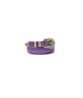 EXCLUSIVE CRAZY LIZARD BELT PURPLE AND GOLD rembourrage situé sous