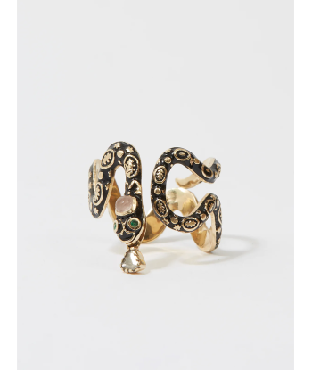 EVE SERPENT BLACK AND GOLD ENAMEL RING 2024