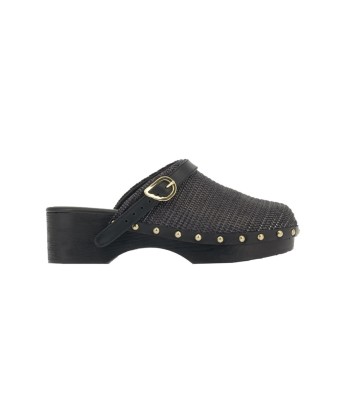 SABOT CLOG RAFFIA BLACK les ligaments