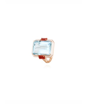 AQUAMARINE AND ORANGE SAPPHIRES RING la livraison gratuite