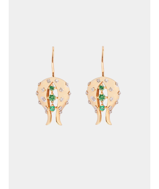 EARRINGS TSAVORIT FLOWERS AND DIAMONDS brillant des détails fins