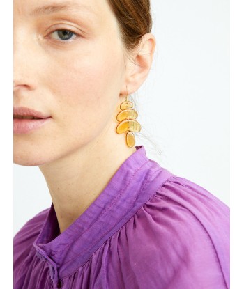 SMALL CITRINE TOTEM EARRINGS pas cheres