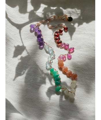 RAINBOW NECKLACE AMAZONITE GRENAT SAPHIRS online