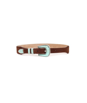 CRAZY BELT IN SOFT BROWN TURQUOISE LEATHER sur le site 