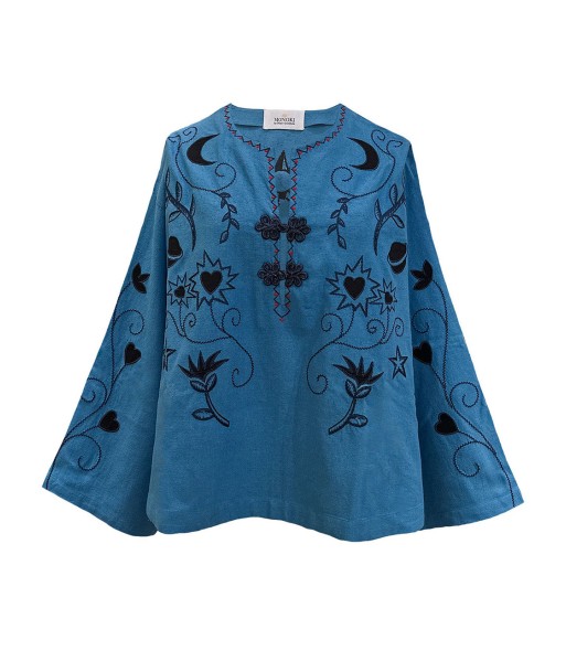 BASIL EMBROIDERED OUTREMER BLOUSE prix pour 