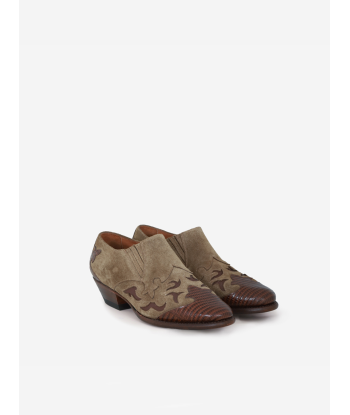 MAGIC SUEDE LIZARD BROWN ANKLE BOOTS offre 