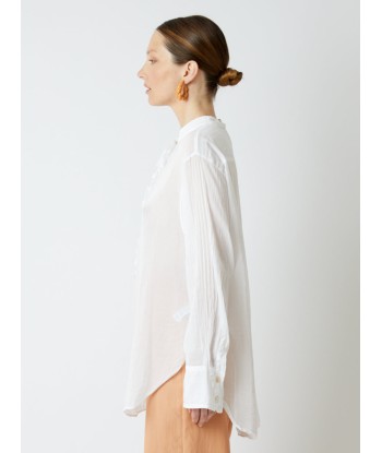 WHITE COTTON AND SILK VOILE SHIRT Amélioration de cerveau avec