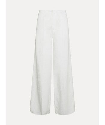 PALAZZO TROUSERS IN WHITE COTTON GABARDINE à prix réduit toute l'année