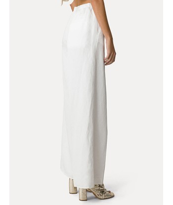 PALAZZO TROUSERS IN WHITE COTTON GABARDINE à prix réduit toute l'année