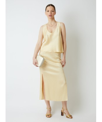 HONEY CREPON VISCOSE SATIN SKIRT basket pas cher