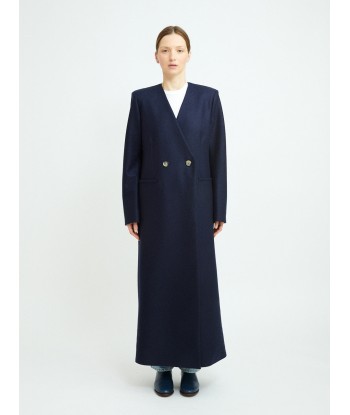 UNCOLLARED NAVY BLUE COAT Economisez 