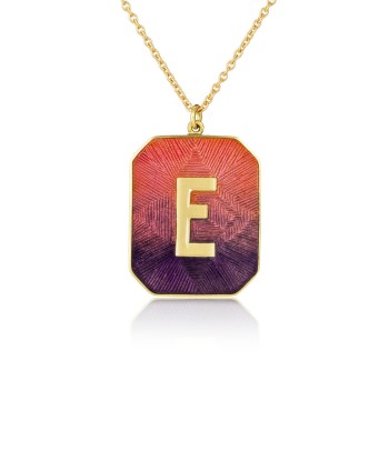 SUNSET E ENAMEL ALPHABET NECKLACE les muscles