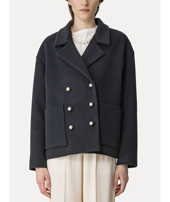 WOOL CROPPED PEACOAT Pour