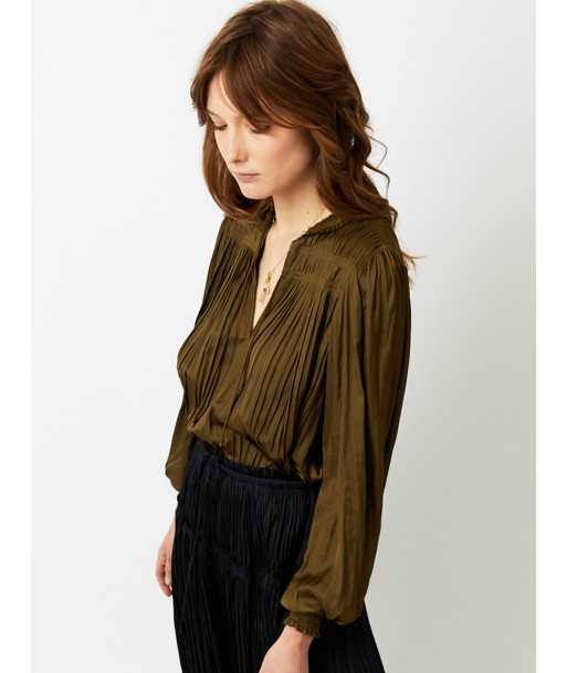 LEAH OLIVE BLOUSE soldes