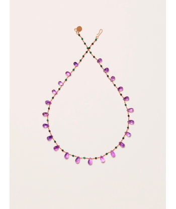 YOUNGTOWN AMETHYST AND MALACHITE NECKLACE pas cher 