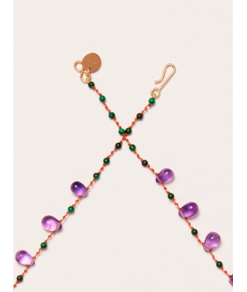 YOUNGTOWN AMETHYST AND MALACHITE NECKLACE pas cher 