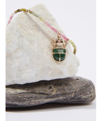 TOURMALINE AND JASPER SCARAB NECKLACE paiement sécurisé