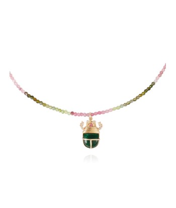 TOURMALINE AND JASPER SCARAB NECKLACE paiement sécurisé