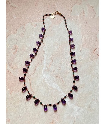 YOUNGTOWN AMETHYST AND MALACHITE NECKLACE pas cher 