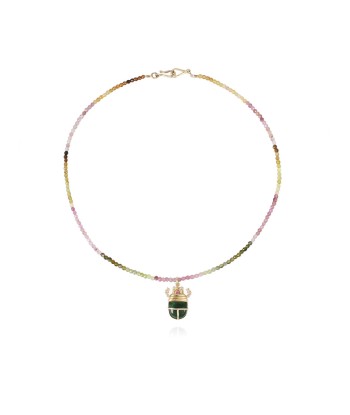 TOURMALINE AND JASPER SCARAB NECKLACE paiement sécurisé