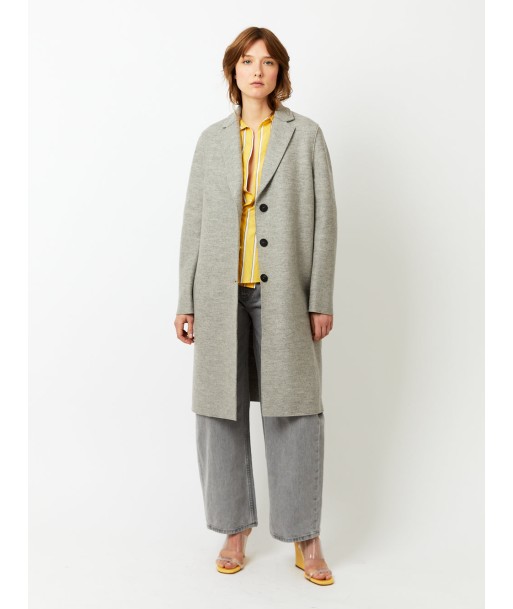 STONE MELANGE PRESSED WOOL OVERCOAT l'achat 