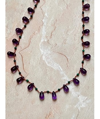 YOUNGTOWN AMETHYST AND MALACHITE NECKLACE pas cher 