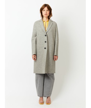 STONE MELANGE PRESSED WOOL OVERCOAT l'achat 