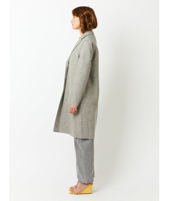 STONE MELANGE PRESSED WOOL OVERCOAT l'achat 